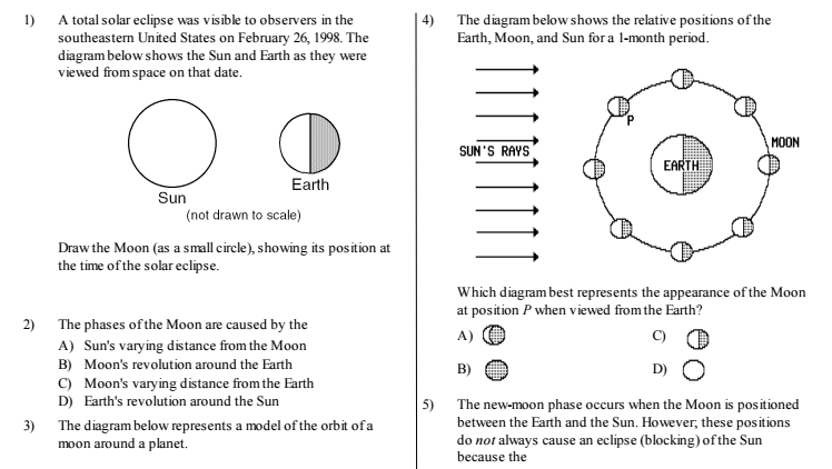 Regents Based Item Bank Earth Moon New Visions Science Regents Based Item Bank Earth Moon New Visions Science