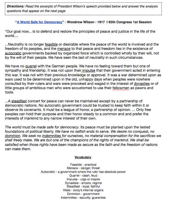 World Safe For Democracy Differentiated Example New Visions